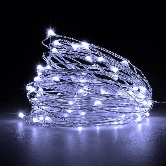 13.1ft 40 LED Copper Wire Fairy String Lights Battery Operated for Indoor Home Bedroom Wedding DIY Party Christmas Festival Decorations (Cool White)