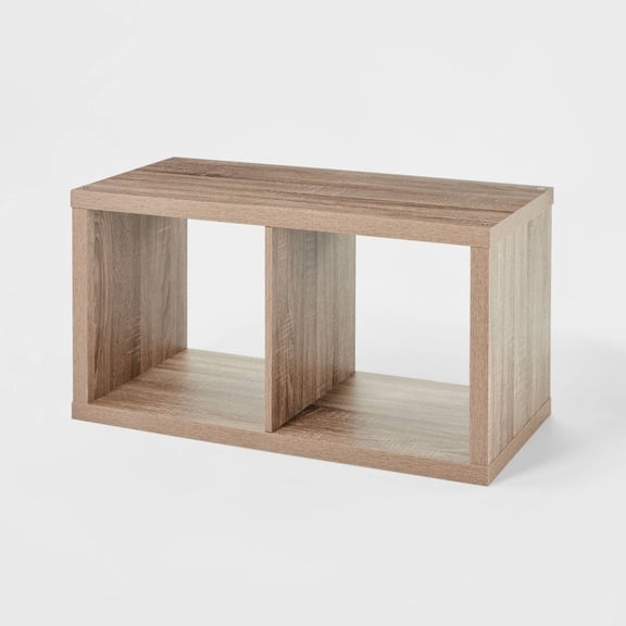 13'' 2 Cube Organizer - MDF Cubby Storage Bookshelf with Anti-Tip Hardware, 13" System Compatible