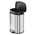 thumbnail image 1 of 13.2 Gal/50L D-Shape Trash Can, Step-On Stainless Steel Garbage Can, Soft-Close Lid, Anti-Fingerprint Surface, Recycling Bin with Removable Inner Basket, 1 of 9