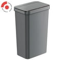 thumbnail image 1 of 13.2 Gallon Gray Plastic Sensor Trash Can Durable Dent-Proof 50 L Rectangular Slim Bin, 1 of 7