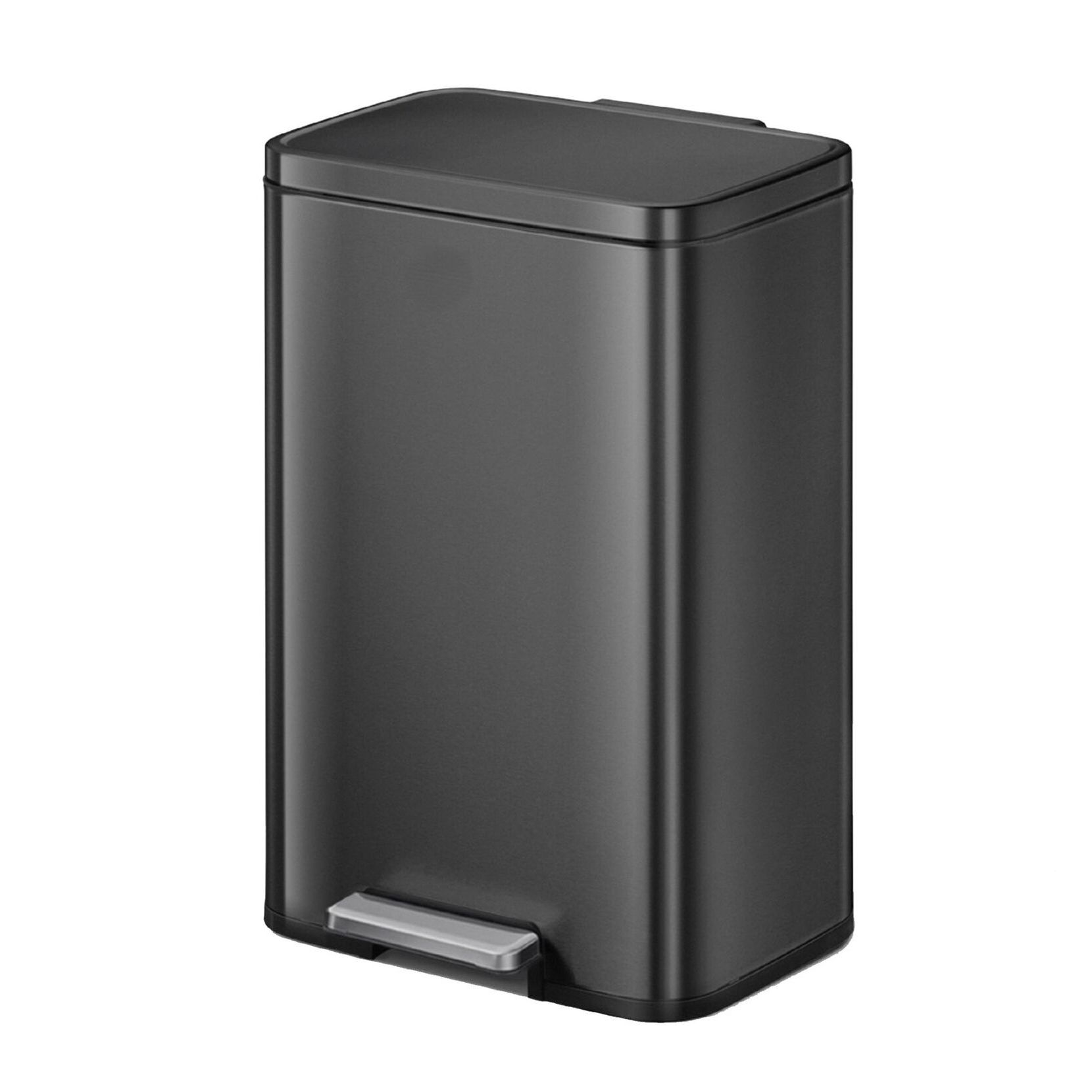 13.2 Gallon Trash Can, Stainless Steel Step On Slim Kitchen Trash Can