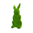 thumbnail image 1 of 13.2 Inch Green Flocked Standing Bunny Garden Statue, Easter Moss Green Rabbit Sculpture, Large Rabbit Figurine Resin Animal Sculpture Outdoor Easter Decor for Patio Lawn Yard Balcony Ornaments, 1 of 8