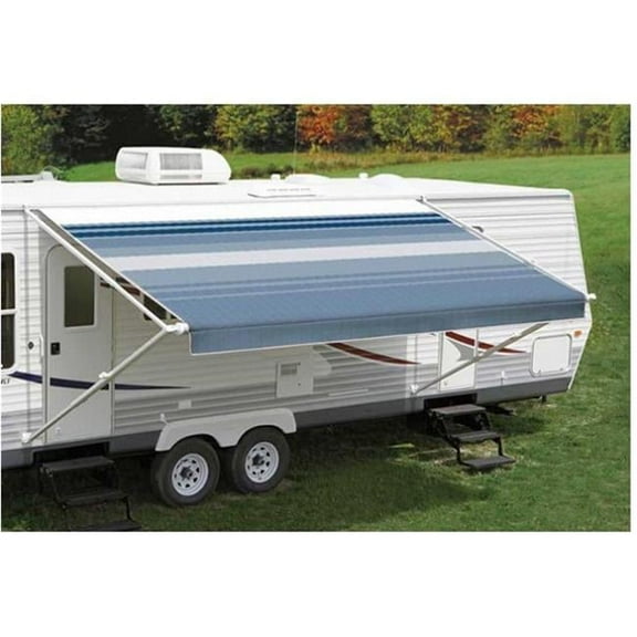 13-2 ft. Dune Stripe Ocean Blue - White