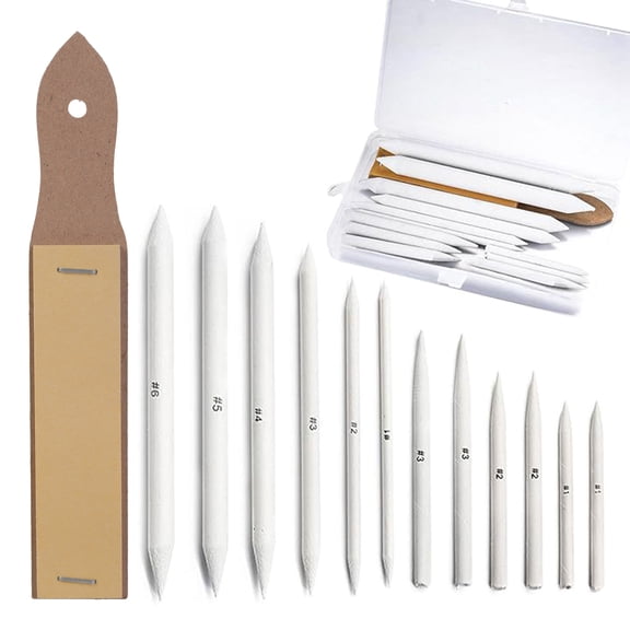 13/20Pcs Double-tip Blending Stumps Tortillions Set Art Sketching Tool with Sandpaper for Artist Student Sketching