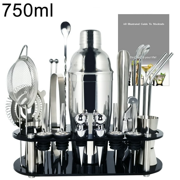 13-22Pcs 750ml 600ml Boston Cocktail Shaker Bar Tools Wine Mixer Set Bartender Cocktail Shaker Tool Kit With Holder