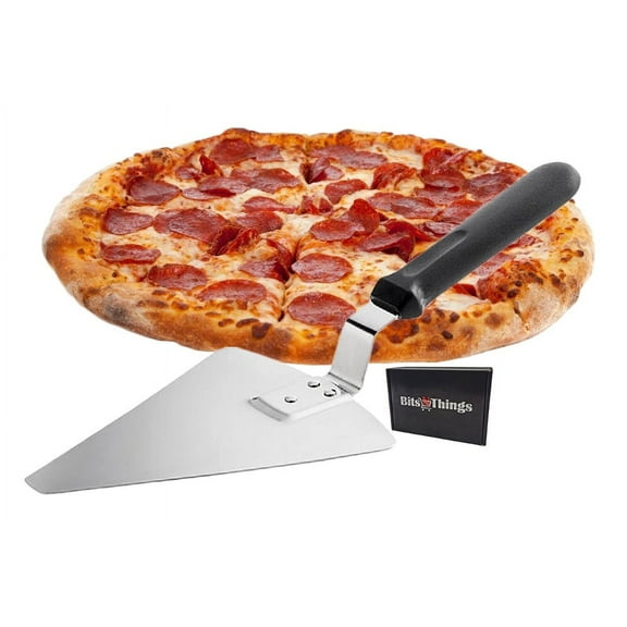 Bits N Things 13.25" Extra Large Pizza / Pie / Cake Server with Black Offset Handle - Pack of 1
