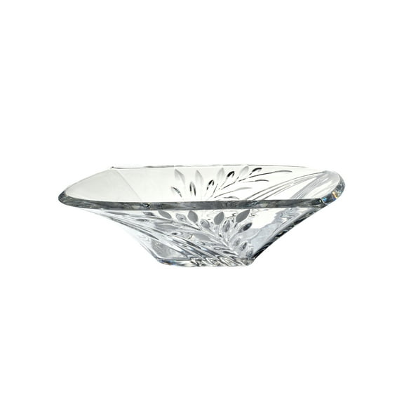 13.25"W Clear Leaf 24% Lead Crystal Bowl