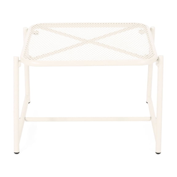 13.25-inch High Side Table | Create Timeless Modern Look in Backyard | Matte White Iron Finish | Resolve Plain Outdoor Appearance