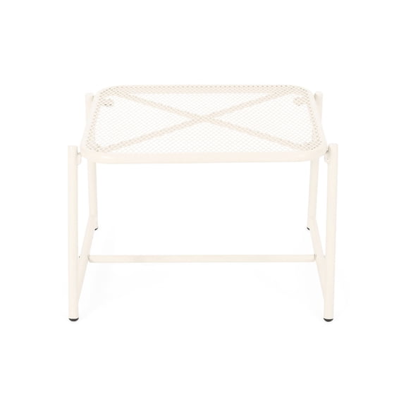 13.25-inch High, White Iron Outdoor Side Table | Great for Summer Outdoor Fun | Brings Timeless Modern Style to Backyard