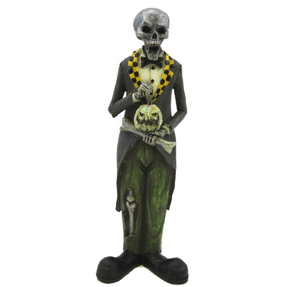13.25In Halloween Figure, Resin, Bone Pumpkin Skull 1727370 Skeleton