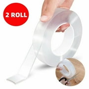 13.2FT Double Sided, Heavy Duty, Waterproof Nano Mounting Tape, Multipurpose Adhesive Tape, Removable Sticky Poster Tape for Walls Decor Carpet, 2 Rolls (6.6FT Each)