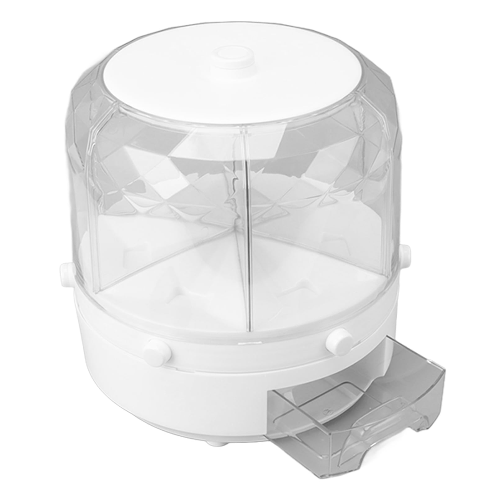 13.2lb Rice Dispenser, 6 Grid Kitchen Food Storage Container Dry Food Dispenser, Rotating Cereal