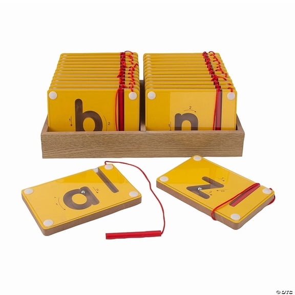 13 3/4" x 9 3/4" Lowercase Alphabet Wood Tracing Boards 26 Pieces