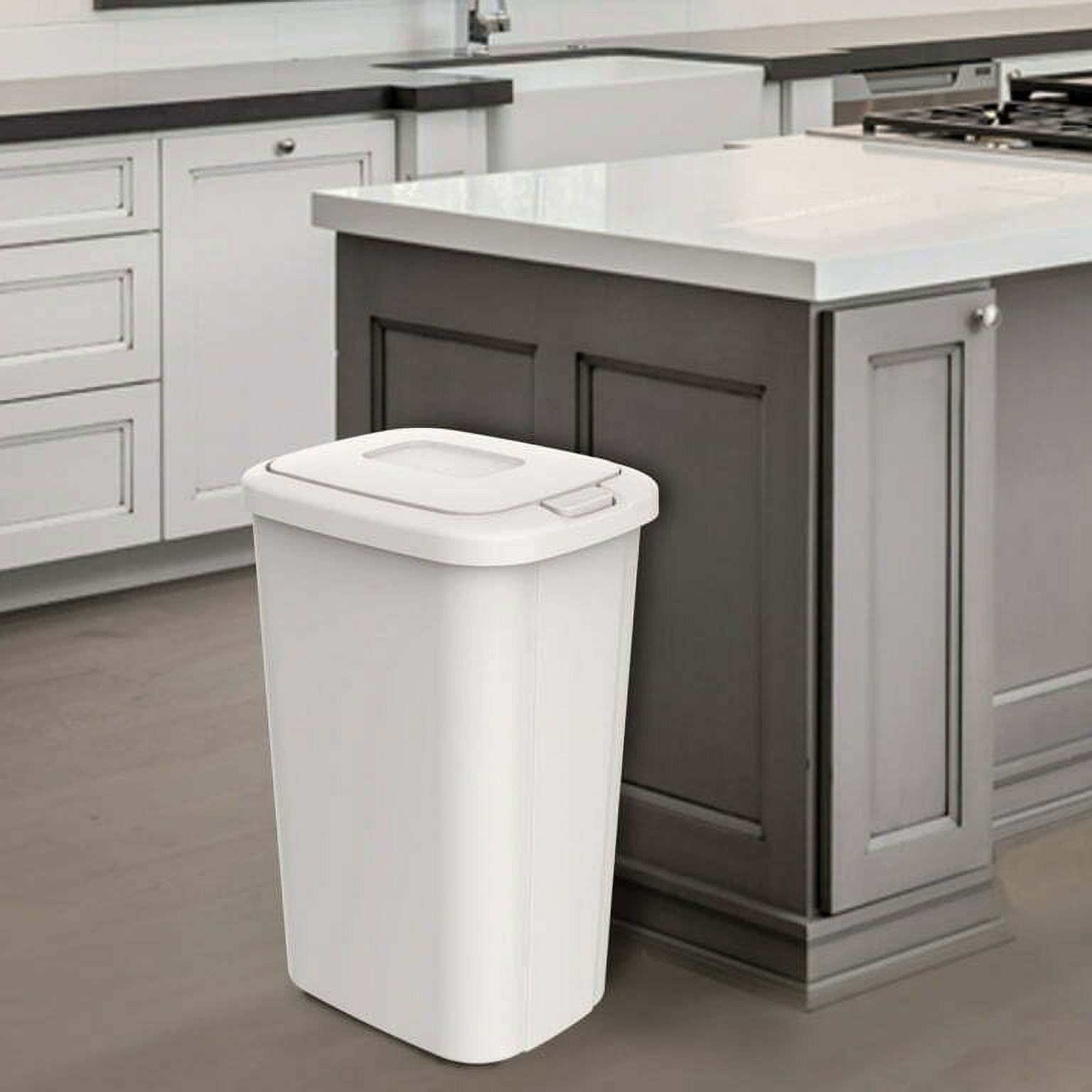 13.3 Gal HeavyDuty Trash Can, Plastic Touch Top Kitchen Trash Can