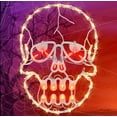 thumbnail image 1 of 13.3" Halloween Decorations Window Silhouette Holiday Displays, Light Up Halloween Window Lights, Lighted Skull for Party Home Tabletop Halloween Ornamet (Halloween Skull), 1 of 5