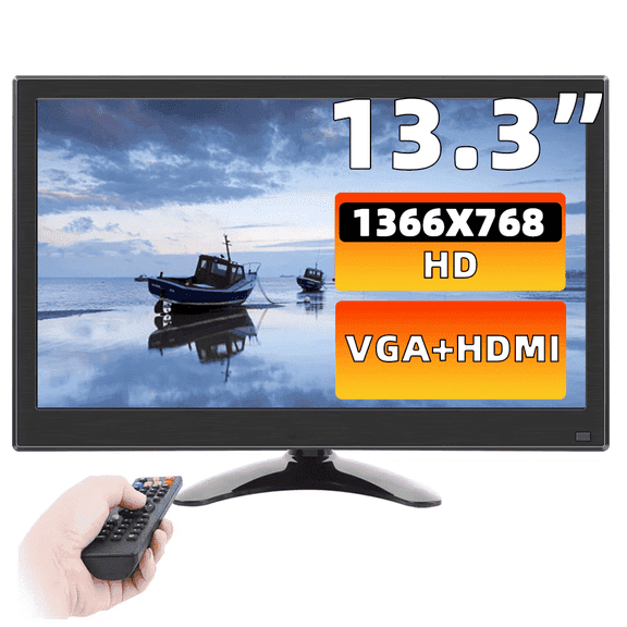 13.3 Inch BNC Monitor 1366x768, HD Stable Signal Display for CCTV Security System, Ideal for Security Professionals & Small Business Owners