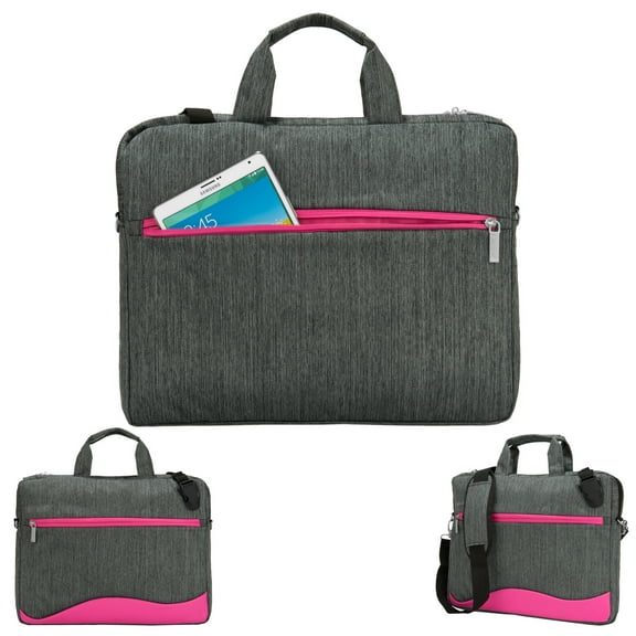 13.3 Inch Laptop Messenger Bag for Men Women, Water Resistant Nylon Shoulder Computer Laptop Chromebook Bag for Work Business Travel (Magenta-13)