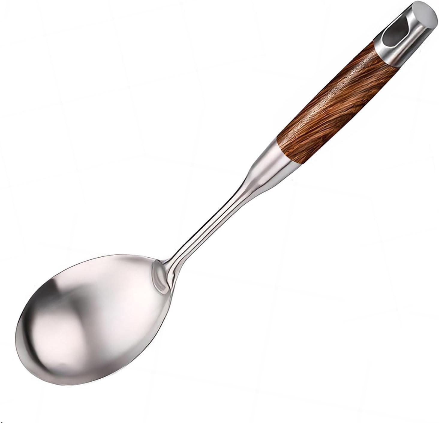 13.3" Large Serving Spoon - Stainless Steel with Wooden Handle for ...