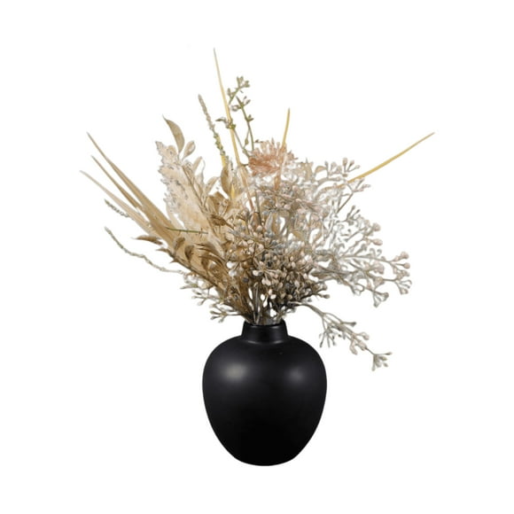 Home Decor Collection 13.3-Inch Fall Leaves in Black Ceramic Vase A Cozy Autumn Accent for Your Tabletop