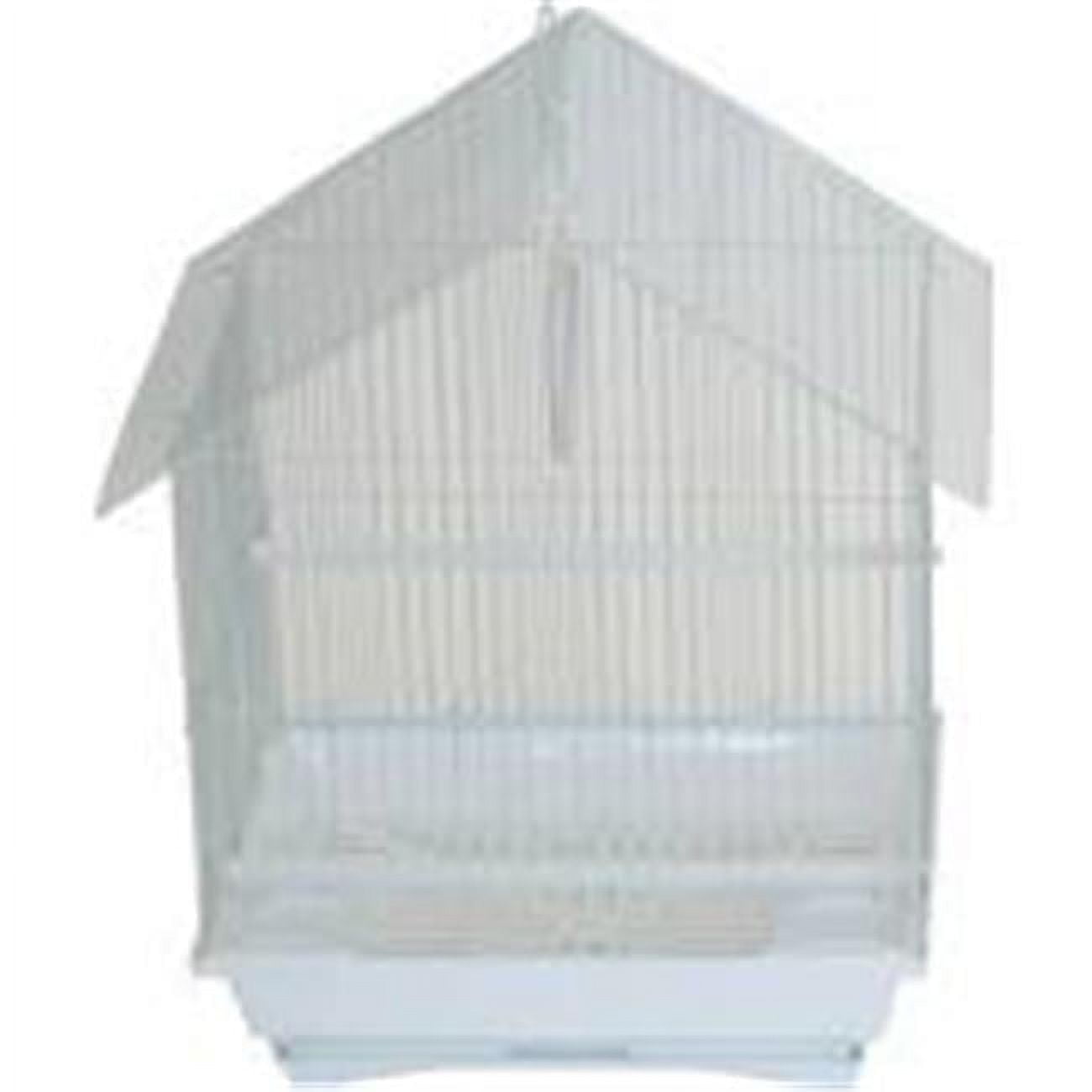 13.3 x 10.8 x 17.8 in. House Top Style Medium Parakeet Cage, White ...