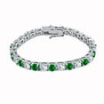 thumbnail image 1 of 13.33 CTW Round Cut Simulated Diamond & Emerald 14K White Gold Plated S925 Tennis Bracelet 7" Men's & Women's, 1 of 5