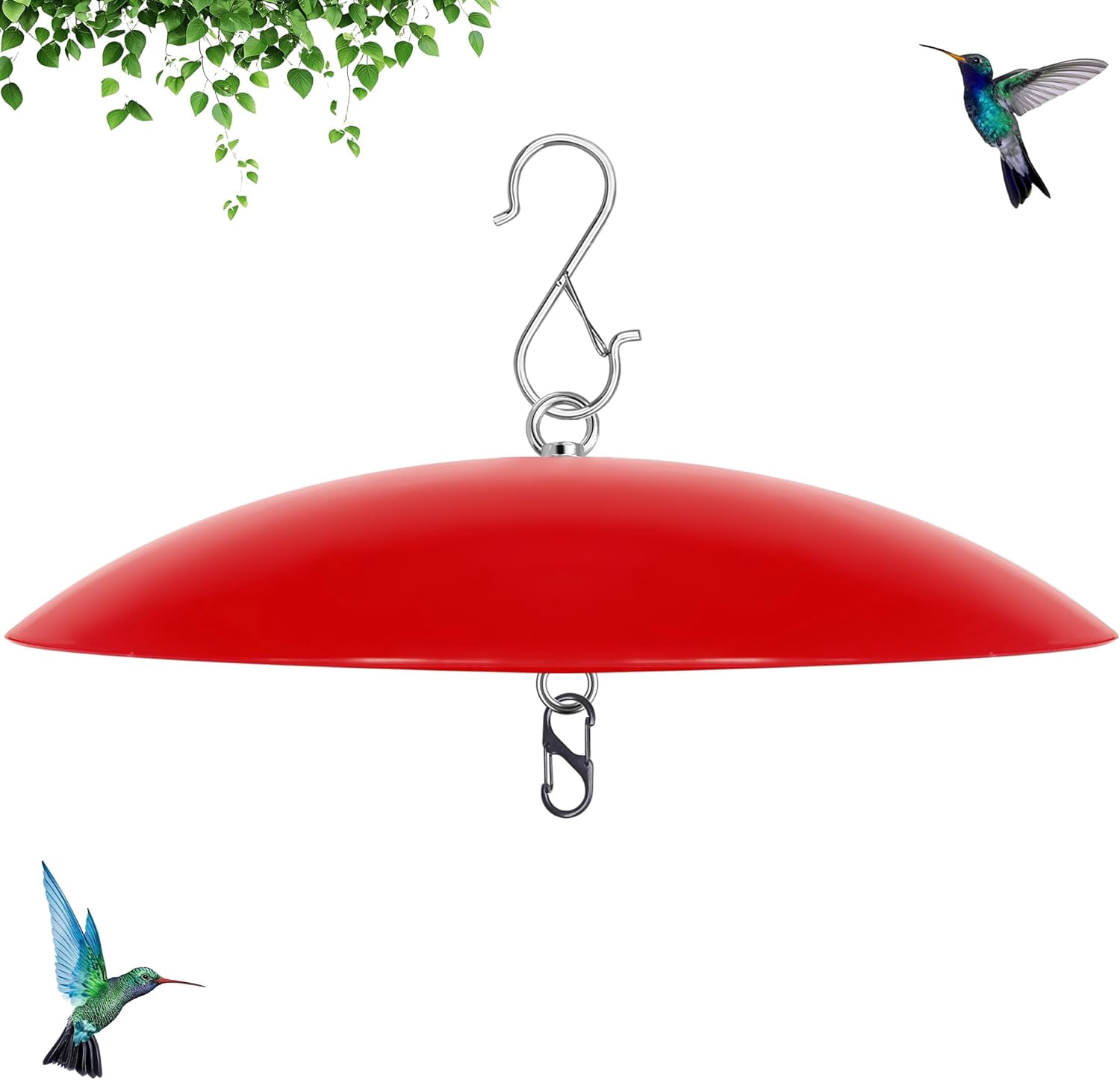 13" Hummingbird Feeder Dome Guard,Bird's Feeder Rain Cover,Squirrel Proof for Bird Feeders Pole, Smart Bird Feeders Umbrella(Bright Red), 1Pack