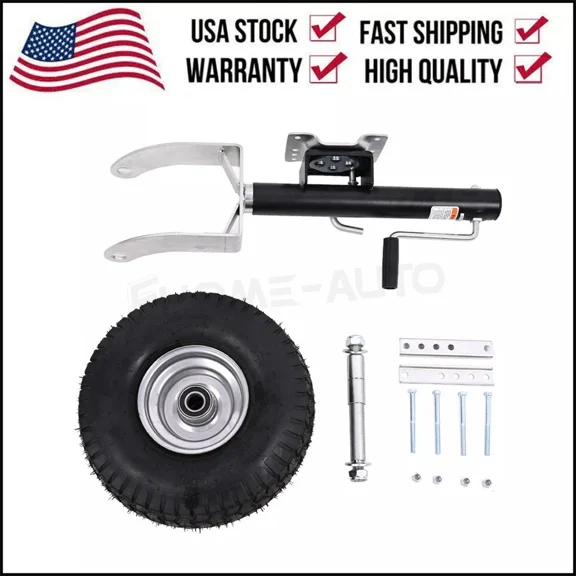 13.38 Inch Bolt-On Swivel Jack Wheel for Beach Boat Trailer 2000lb Capacity