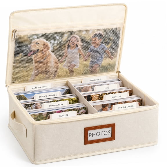 13.39*10.83*5.7in Photo Storage Box with 8 Inner Paper Case for Family Memory Box