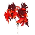 thumbnail image 1 of 13.39 Inch Artificial Maple Leaf Stem with Berries, Lifelike Autumn Decor Branch, Fake Foliage Ornament for Vases, Fireplaces, Wedding Tables, Halloween Crafts and Fall Home Decor,Red, 1 of 9