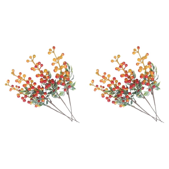 13.4 Inch Artificial Berry Stem Spray with Green Leaf,Fake Berry Branch Pick,Floral Craft Vase Bouquet Filler,Wedding Home Table Centerpiece Accessory for Indoor Outdoor Holiday Mantle Wall Decor