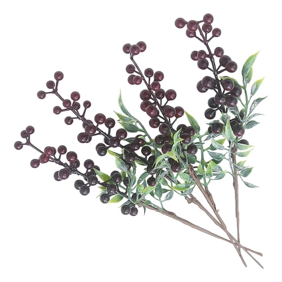 13.4 Inch Artificial Berry Stem Spray with Green Leaf,Fake Berry Branch Pick,Floral Craft Vase Bouquet Filler,Wedding Home Table Centerpiece Accessory for Indoor Outdoor Holiday Mantle Wall Decor
