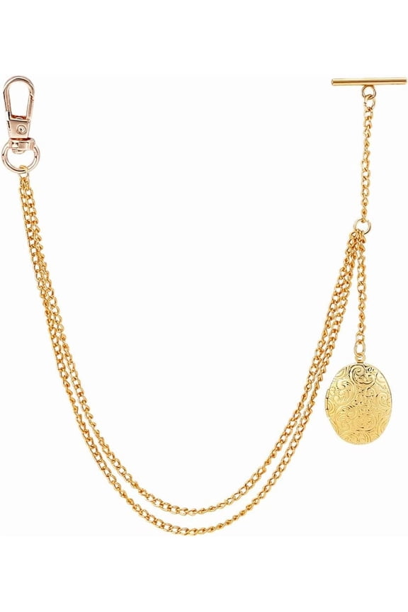 13.4 Inch Golden Watch Chain Suit Wallet Chain Pocket Watch Vintage Style Fob T Bar Men's Pocket Link