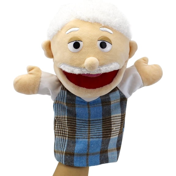 13.4 Inch Multi-Ethnic Family Plush Hand Puppet Set, Diverse Skin Tone Characters, Cross-Culture Educational Toy & Kids Birthday Gift