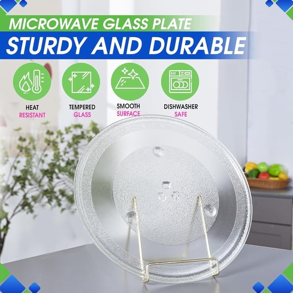 13.4"  Microwave Glass Plate Replacement for WB49X10176 - Heat Resistant Tempered Glass Turntable