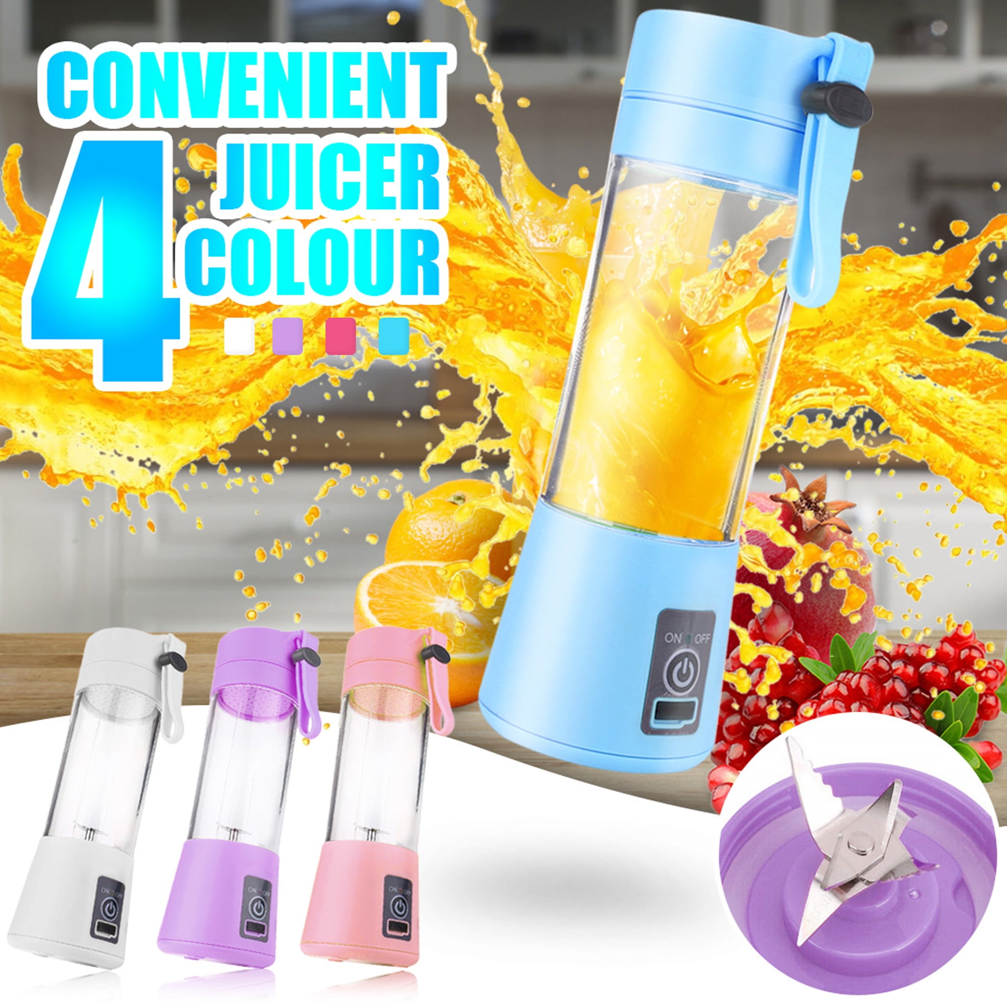 Portable Blender,Mini USB Blender for Shakes and Smoothies,13.5 oz Juicer Cup Type-C Personal Blender with Ultra Sharp Six Blades, BPA Free Blender