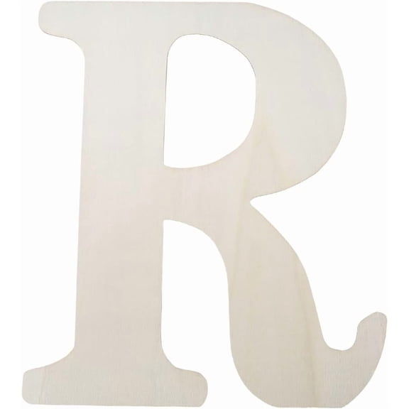 13.4 x 15.6 Inch Large Wood Letter R Wooden Alabet Cut Outs Big MDF Blank Word Unfinished Paintable White Sign Piece Board for Birthday Wedding Christmas Wall Home Party DIY Decor 1pc