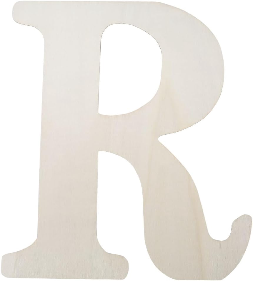 13.4 x 15.6 Inch Large Wood Letter R Wooden Alphabet Cut Outs Big MDF ...
