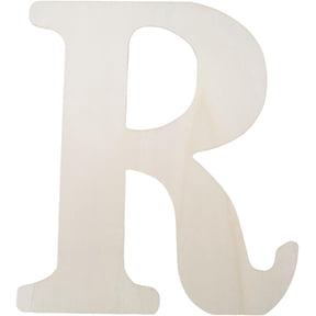 13.4 x 15.6 Inch Large Wood Letter R Wooden Alphabet Cut Outs Big MDF Blank Word Unfinished Paintable White Sign Piece Board for Birthday Wedding Christmas Wall Home Party DIY Decor