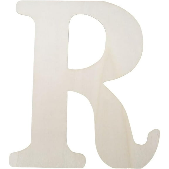 13.4 x 15.6 Inch Large Wood Letter R Wooden Alphabet Cut Outs Big MDF Blank Word Unfinished Paintable White Sign Piece Board for Birthday Wedding Christmas Wall Home Party DIY Decor