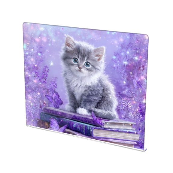 13.4" x 16.5" Food-Grade Acrylic Cutting Board Non-Slip Kitchen Chopping Board Adorable Baby Cat Pattern