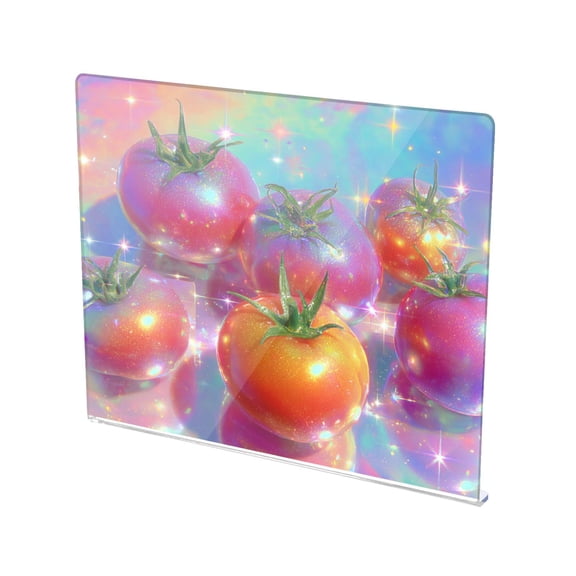 13.4" x 16.5" Food-Grade Acrylic Cutting Board Non-Slip Kitchen Chopping Board Adorable Glowing Tomatoes