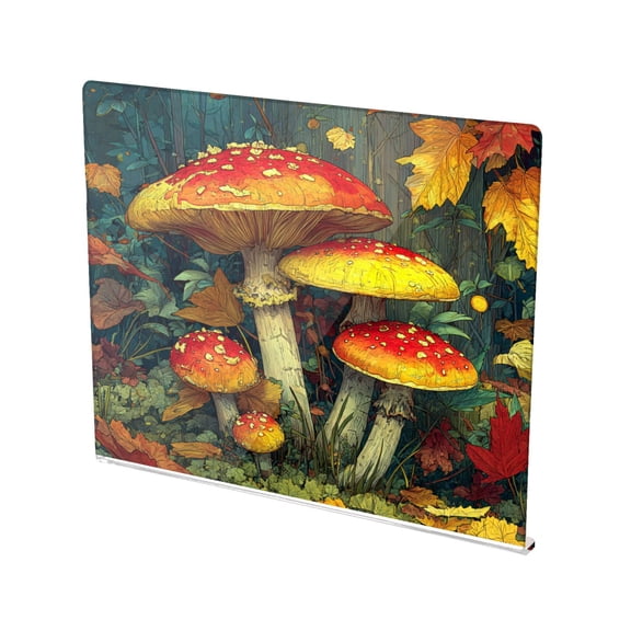 13.4" x 16.5" Food-Grade Acrylic Cutting Board Non-Slip Kitchen Chopping Board Amanita Mushroom Forest