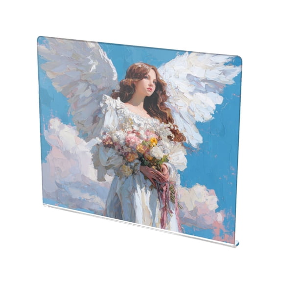 13.4" x 16.5" Food-Grade Acrylic Cutting Board Non-Slip Kitchen Chopping Board Angels with Flowers