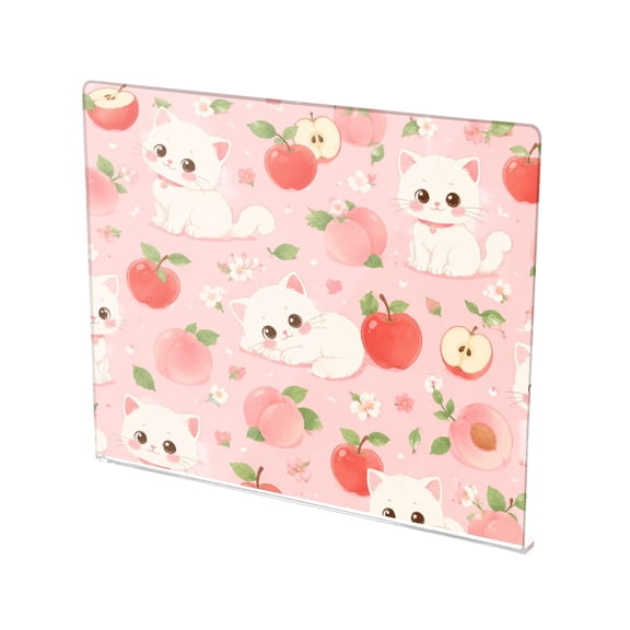13.4" x 16.5" Food-Grade Acrylic Cutting Board Non-Slip Kitchen Chopping Board Apple Peach Kitten Garden