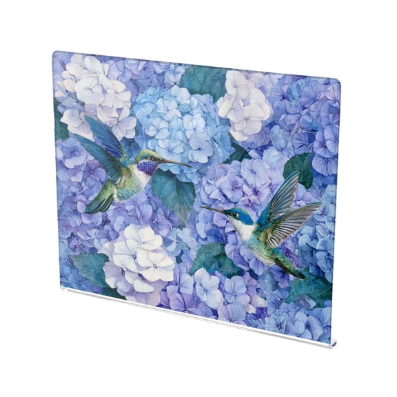 13.4" x 16.5" Food-Grade Acrylic Cutting Board Non-Slip Kitchen Chopping Board Beautiful Blue Hydrangeas