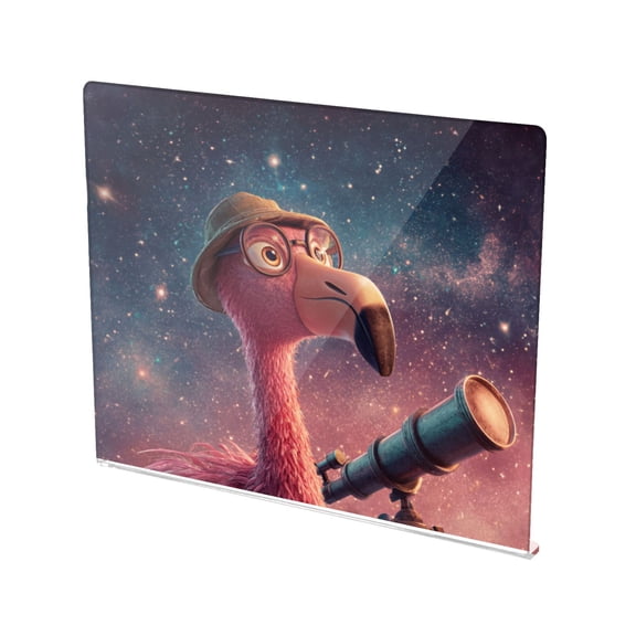 13.4" x 16.5" Food-Grade Acrylic Cutting Board Non-Slip Kitchen Chopping Board Big Eyes Flamingo