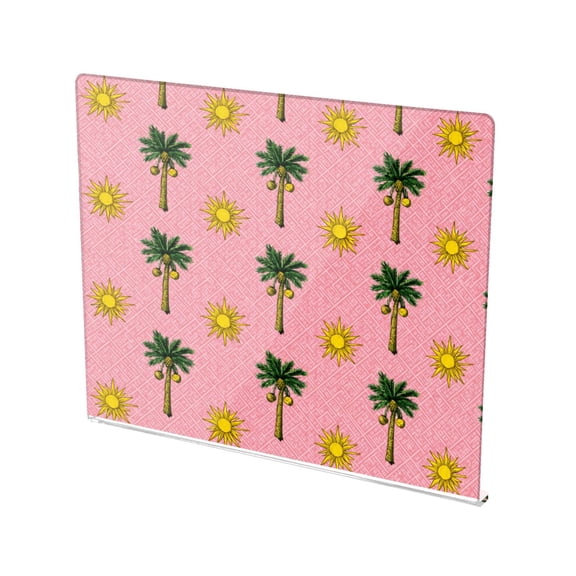 13.4" x 16.5" Food-Grade Acrylic Cutting Board Non-Slip Kitchen Chopping Board Bright Tropical Palm Sun