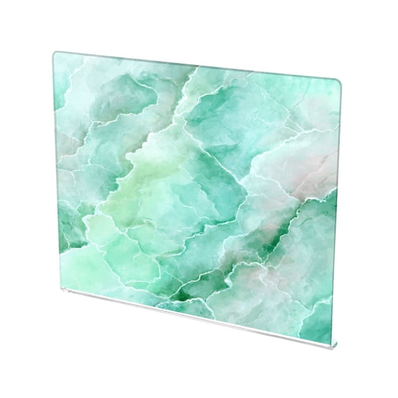 13.4" x 16.5" Food-Grade Acrylic Cutting Board Non-Slip Kitchen Chopping Board Calm Mint Marble Pattern