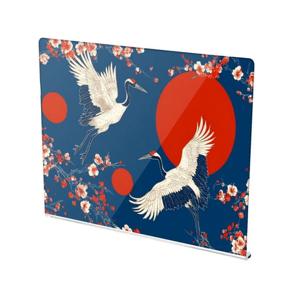 13.4" x 16.5" Food-Grade Acrylic Cutting Board Non-Slip Kitchen Chopping Board Cherry Blossoms
