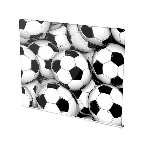13.4" x 16.5" Food-Grade Acrylic Cutting Board Non-Slip Kitchen Chopping Board Classic Soccer Tile Pattern